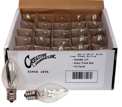 Creative Hobbies 25 Pack of 4W Night Light Bulbs, 25 Count (Pack 1), Clear