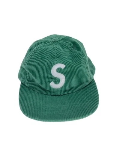 Casquette Supreme Free velours côtelé vert velours côtelé logo S 6 panneaux AEv60