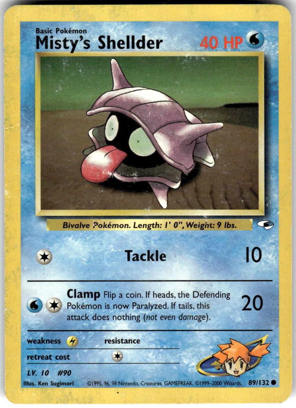 Misty's Shellder 89/132 Gym Heroes Pokemon MP Fast Ship