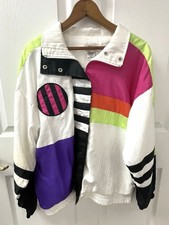 Lavon Windbreaker VTG Colorful Pink Purple Orange Green Women's Size Large
