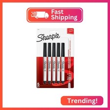 Sharpie Permanent Markers, Ultra Fine Point, Black, 5 Count - Home, School, Offi