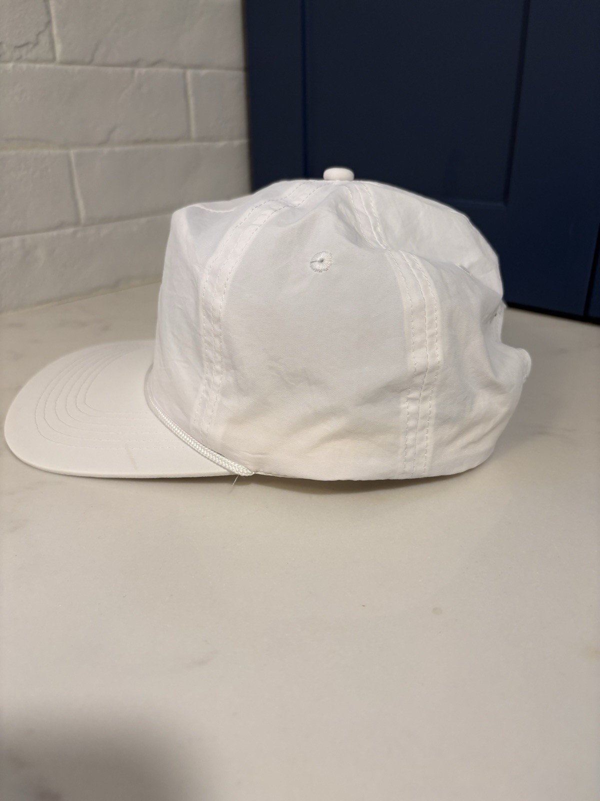 Malbon Golf Buckets Golfing Collection  Snapback Rope Hat White EUC image 4