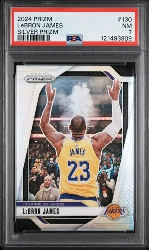 2024 PANINI PRIZM SILVER PRIZM #130 LEBRON JAMES PSA 7