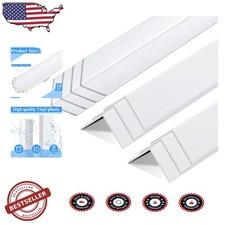 Durable 10 Pack 36" White L-Shape Vinyl Corner Protectors, Easy Install