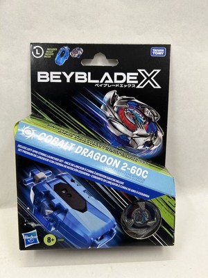 New-Hasbro Beyblade X Cobalt Dragoon 2-60C Deluxe Left Spin String Launcher Set