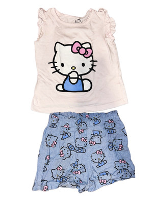 24m Toddler Girl San Rio Sleeveless Tank Pink Hello Kitty Shirt & Shorts Set