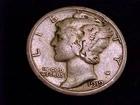 1919-S  Mercury Dime, Very Good to nearly Fine Grade