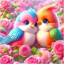 5D Bird Diamond Painting Kits for Adults, Flowers and Birds Diamond Art Kits for