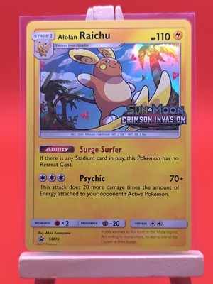 ☆Ruchim☆ Alolan Raichu SM72 Crimson Invasion Prerelease Holo Promo Pokemon