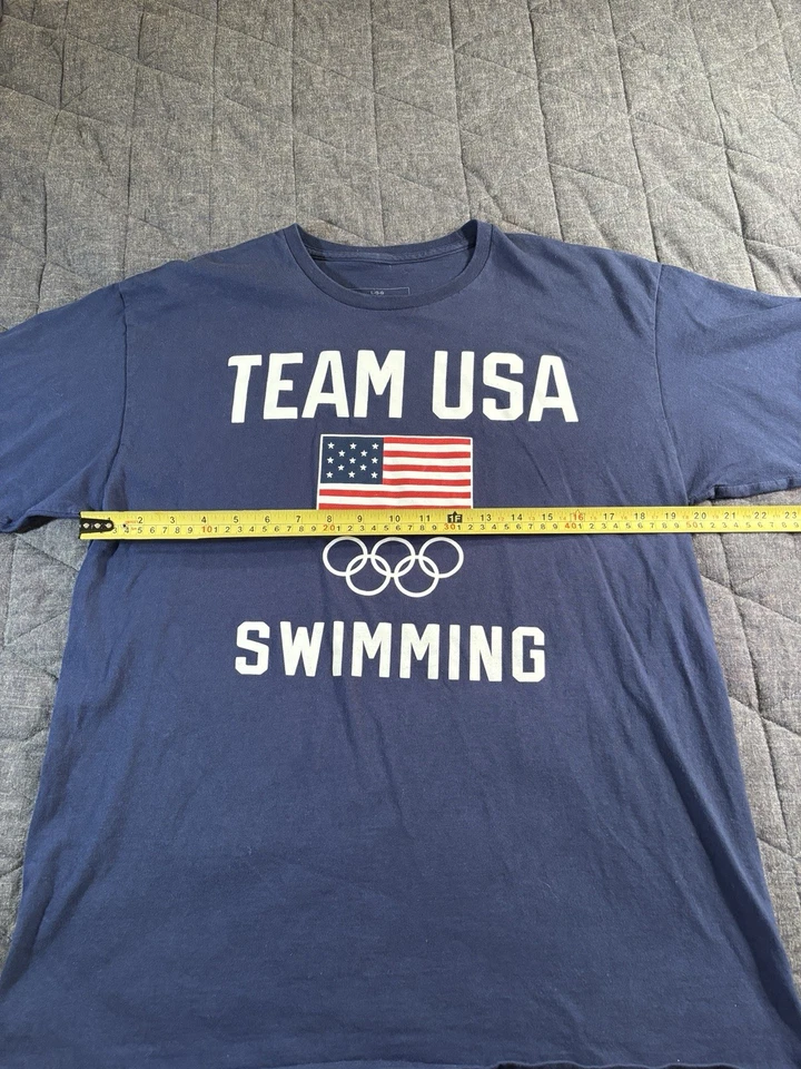 Camiseta gráfica de natación Team USA para hombre talla L roja blanca azul ropa de equipo Foto 4 de 4
