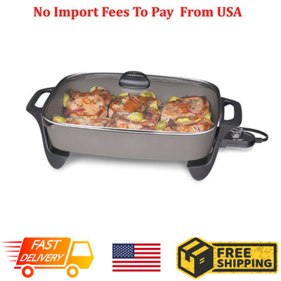 Presto 16'' Ceramic Electric Skillet with Glass Cover, Silver 06860