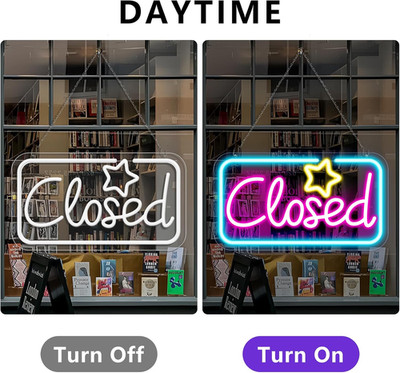 Neon Closed Signs for Business, 16.5''X 9'' Closed Sign LED, Super Bright Clo...