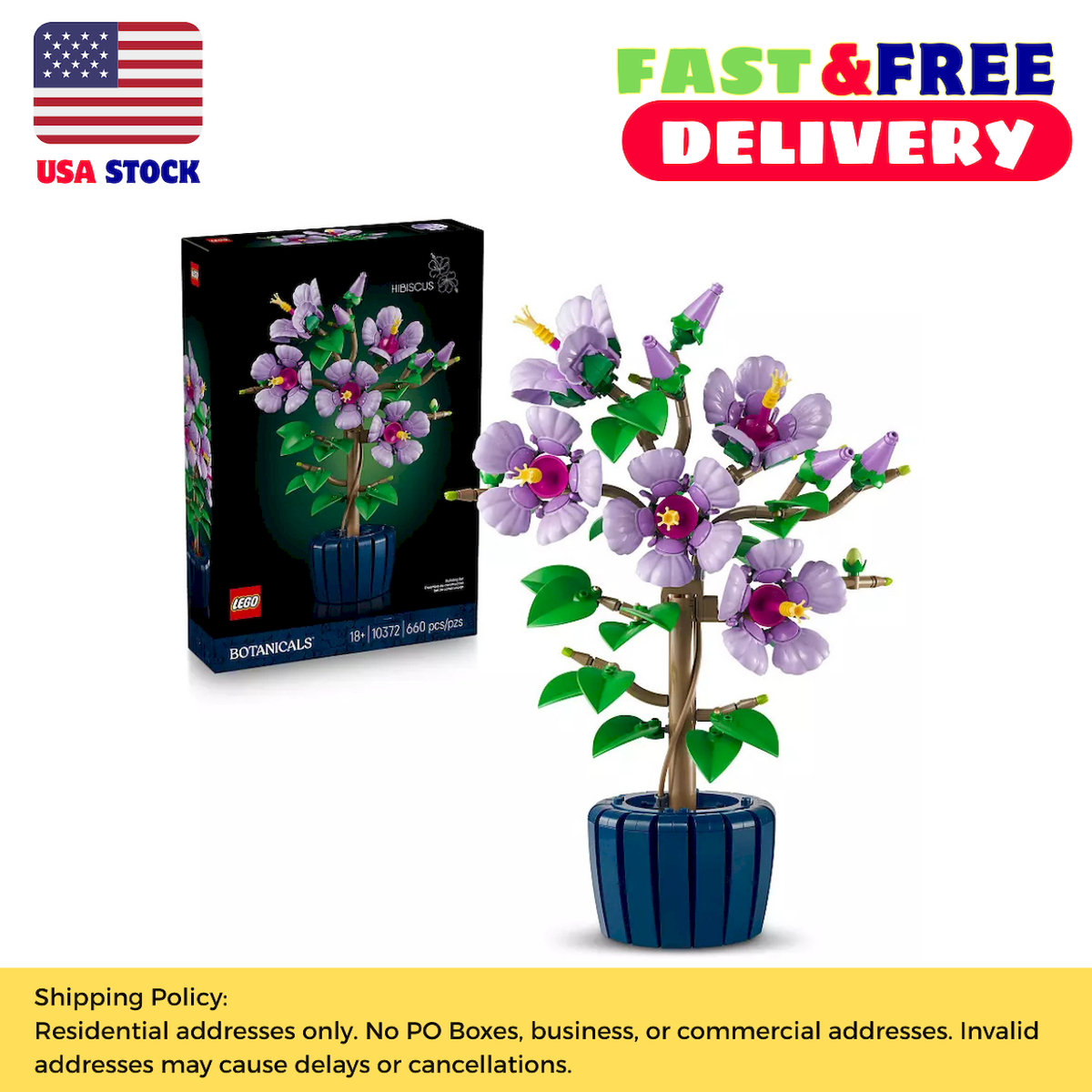 LEGO Botanicals Hibiscus Flower 10372 Building Kit - 1,176 Pieces