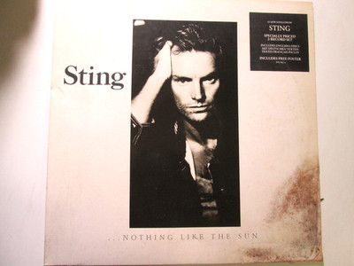 Sting: Nothing Like The Sun. 2LP-Set, A&M, OIS, Poster. Mit Coverschaden. NM, G+