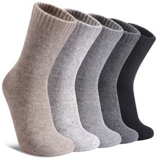 Wool Socks for Women Winter Warm Hiking Boot Thick Thermal Cozy Crew Socks 5 ...
