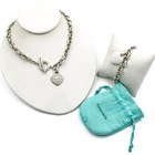 Tiffany & Co Sterling Heart Tag Toggle Charm Necklace Bracelet Lot of 2 #S5602-2 — photo 1
