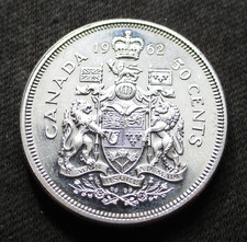 OLD SILVER 50 CENTS 1962 COIN OF CANADA ~ QUEEN ELIZABETH II