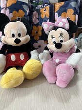 Lot of 2 - Mickey and Minnie Mouse 18 Inch Plush - EUC Let's Play