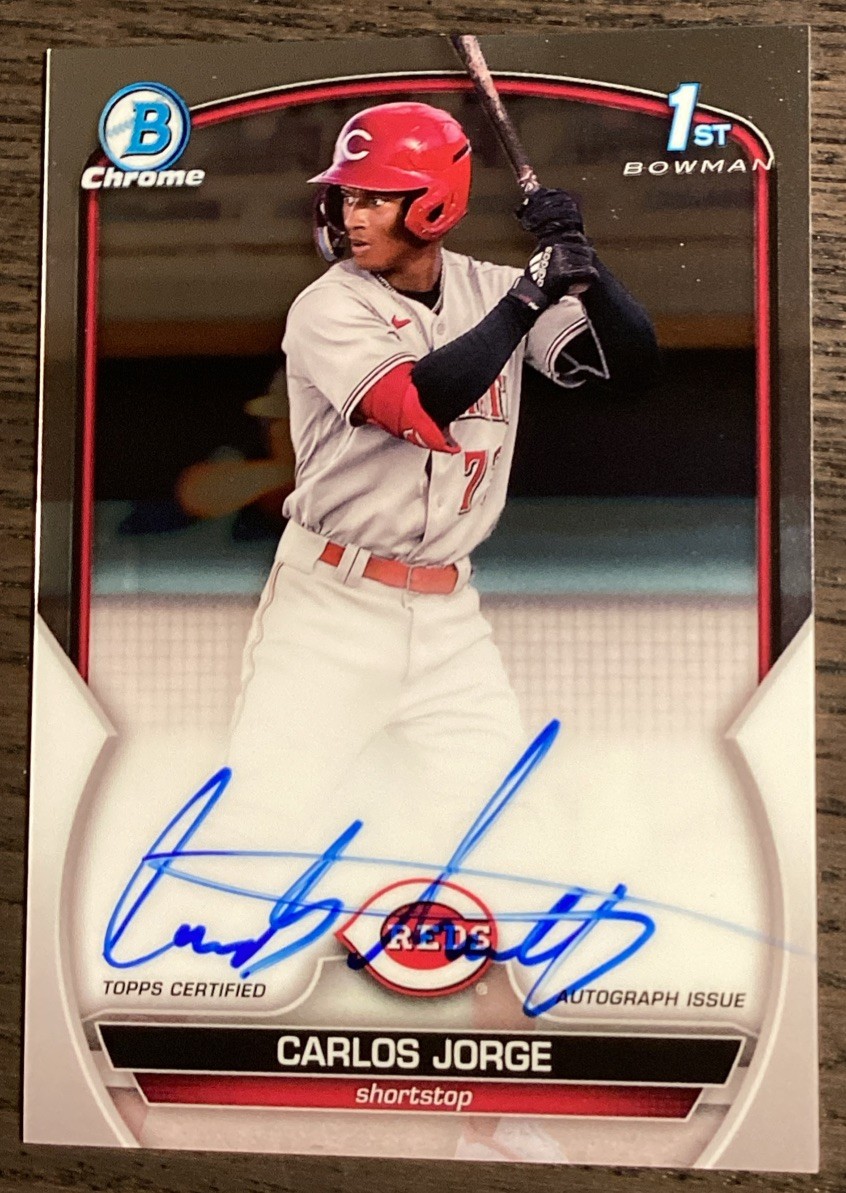 2023 Bowman Chrome Prospect Autographs CARLOS JORGE 1st Bowman Auto #CPA-CJ REDS