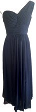 Bill Levkoff Size 10 Blue One Shoulder Prom Gown Special Occasion Formal Dress