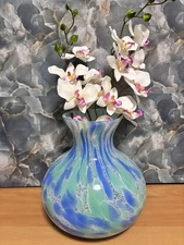 Murano Millefiori Multicolor Flower Art Glass Vase 10 “. Excellent Condition