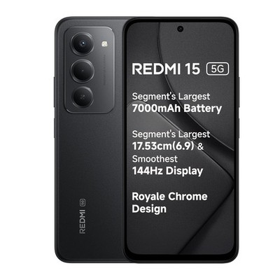 Redmi 15 5G (Black 8GB+256GB)50MP AI Camera Snapdragon 6s Gen 3 Global Version.