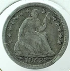 Seated Liberty Half Dime Dated From 1837 to 1873 Half Dime Very Good Random Date
