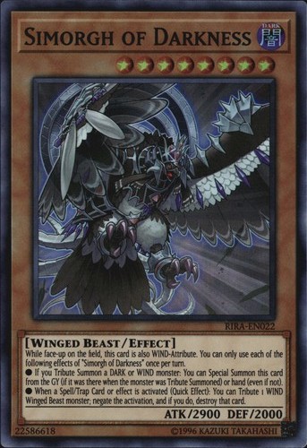 Simorgh of Darkness RIRA-EN022 Rising Rampage Super Rare 1st Edition