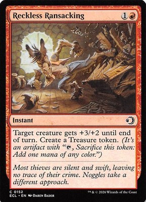 Reckless Ransacking 152 Lorwyn Eclipsed Magic the Gathering