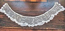Vtg Lady's Dress Collar Brussels Princess Lace Ivory