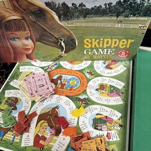 Barbie Little Sister Skipper Mattel Vintage 1960s Board Game Horse Equestrian J2