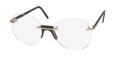 NEW ANDY WOLF ETHEN EYEWEAR FRANCE BLACK MENS PILOT A 56-18-140 RIMLESS METAL &