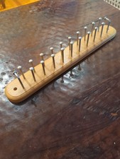 Wood Tie Rack Tie Scarf Belt Organizer 21 Metal Hooks 17.5"