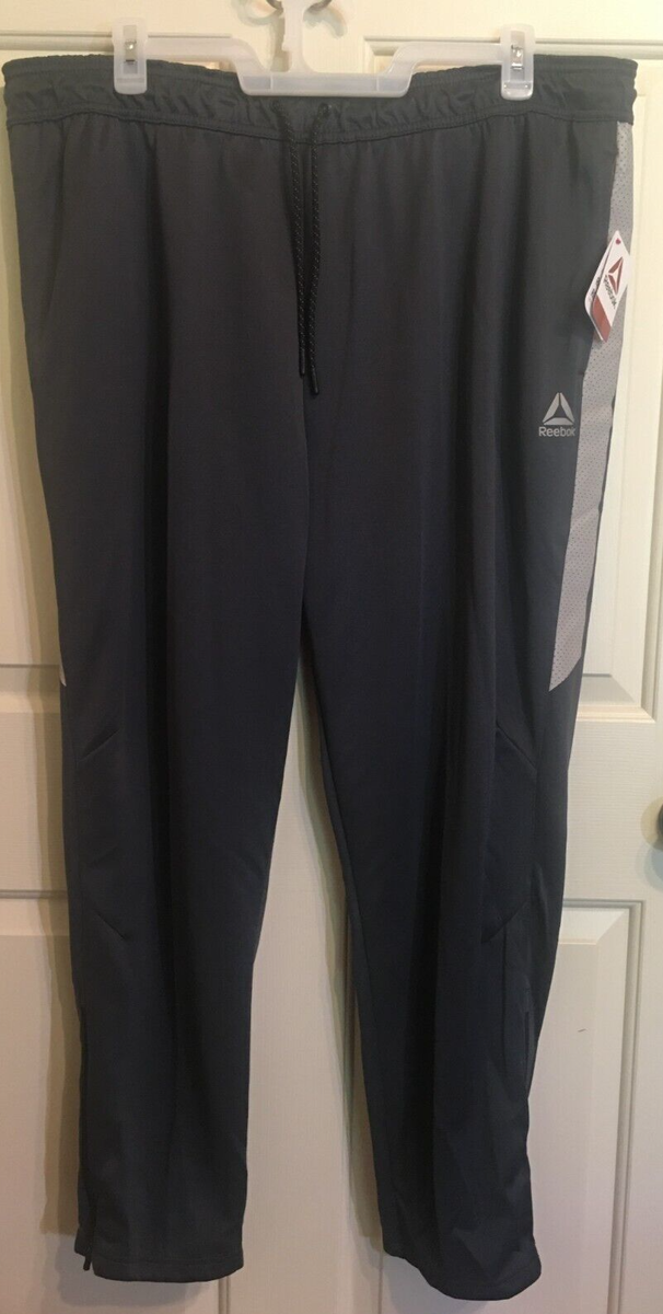 Reebok Men's Interlock Pants Size 3XL Black/Ebony Tapered Reebok Men's Interlock Pants Size 3XL Black/Ebony Tapered