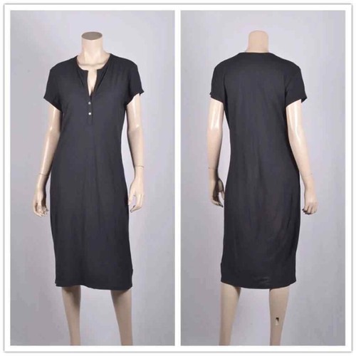 JAMES PERSE SCHWARZES T-SHIRT-KLEID MIT V-AUSSCHNITT, NEU MIT ETIKETT $ 165, GRÖSSE 2