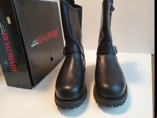 New Easyriders Roadware Black Leather Steel Toe Biker Boots Mens 12M NOS - Picture 4 of 13