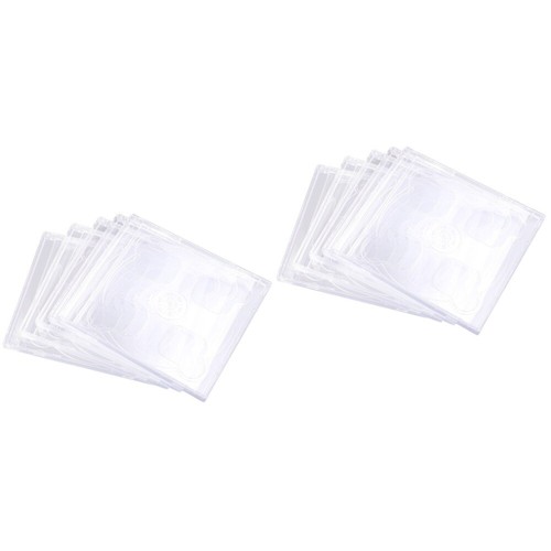 2 Stück Transparent CD Cover Disc Hülle Juwel Quadratisch Aufbewahrung Regal