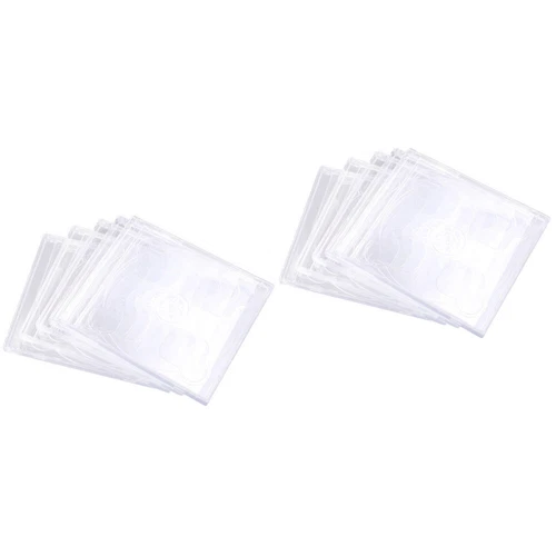  2 Pieces Transparent CD Cover Disc Case Jewel Square Storage Rack