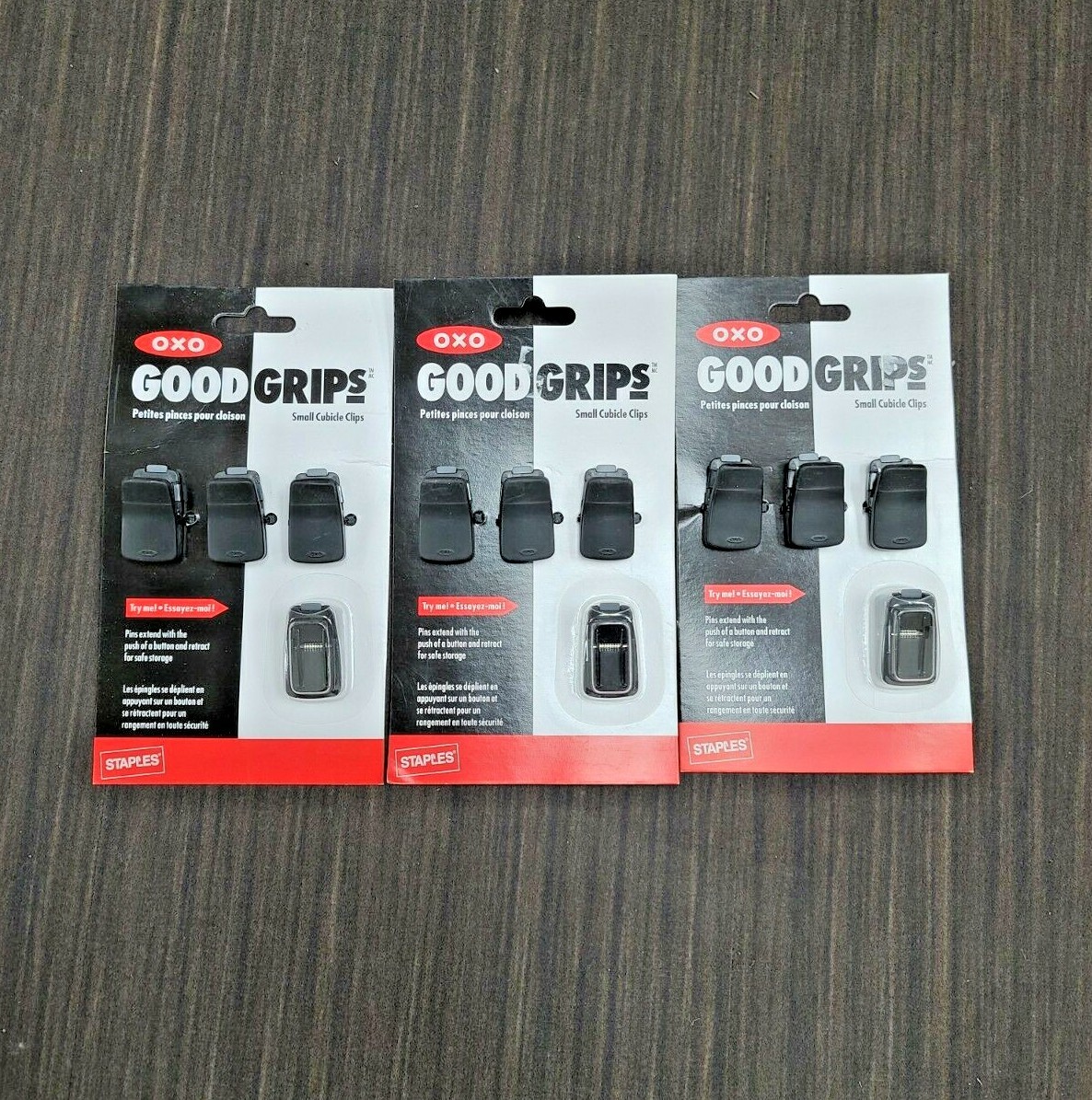 STAPLES OXO GOOD GRIP Cubicle Clips Black, 12 Clips eBay