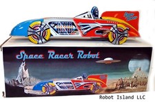 Space Racer Robot Driver Tin Toy Robby the ROBOT Windup St. John Toys-USA Seller
