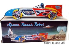 Space Racer Robot Driver Tin Toy Robby the ROBOT Windup St. John Toys-USA Seller