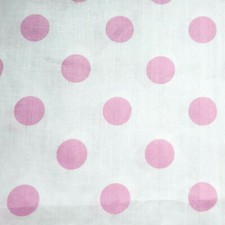Pink White Polka Dot Poly Cotton Apparel Craft Costume Fabric 58" By The Yard