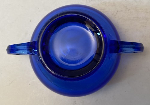 L E Smith Mt Pleasant Cobalt Open Sugar Bowl - Picture 3 of 3