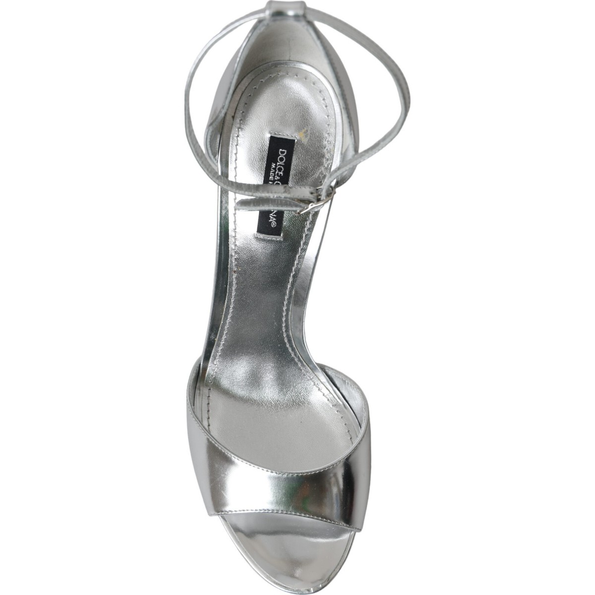 限界価格　DOLCE &GABBANA 40 DOLCE & GABBANA Shoes Silver Leather Platform Keira Sandals