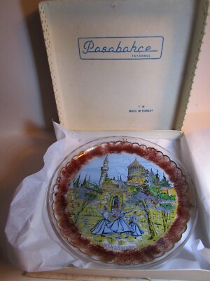 Vintage Hand-painted Pasabahce Turkish 6  Decorative Plate Sufi Dervishes