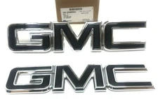 2015-2019 GMC Canyon Front and Rear Emblem Set Black/Chrome OEM 84380554