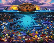 ERIC DOWDLE FOLK ART Puzzle NOAHS ARK UNDER T...