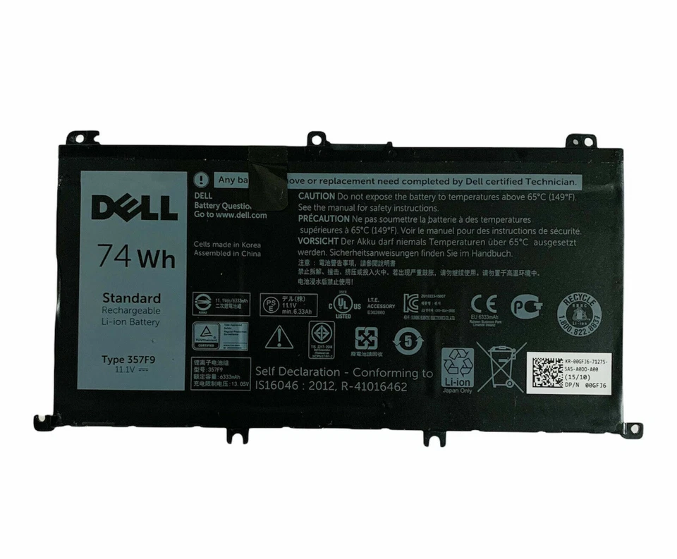 BRAND NEW DELL INSPIRON 15 7559 7566 7567 74WH BATTERY 357F9 71JF4 0GFJ6 Genuine