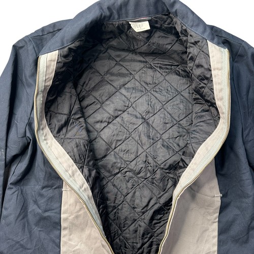 Giacca da lavoro vintage Dickies Eisenhower uomo media trapuntata grigio navy abbigliamento da lavoro - Foto 6 di 11