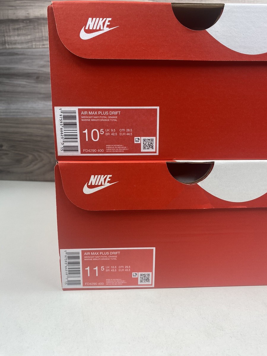 ナイキ箱 Nike Air Max Plus Drift Midnight Navy Total Orange Cactus FD4290